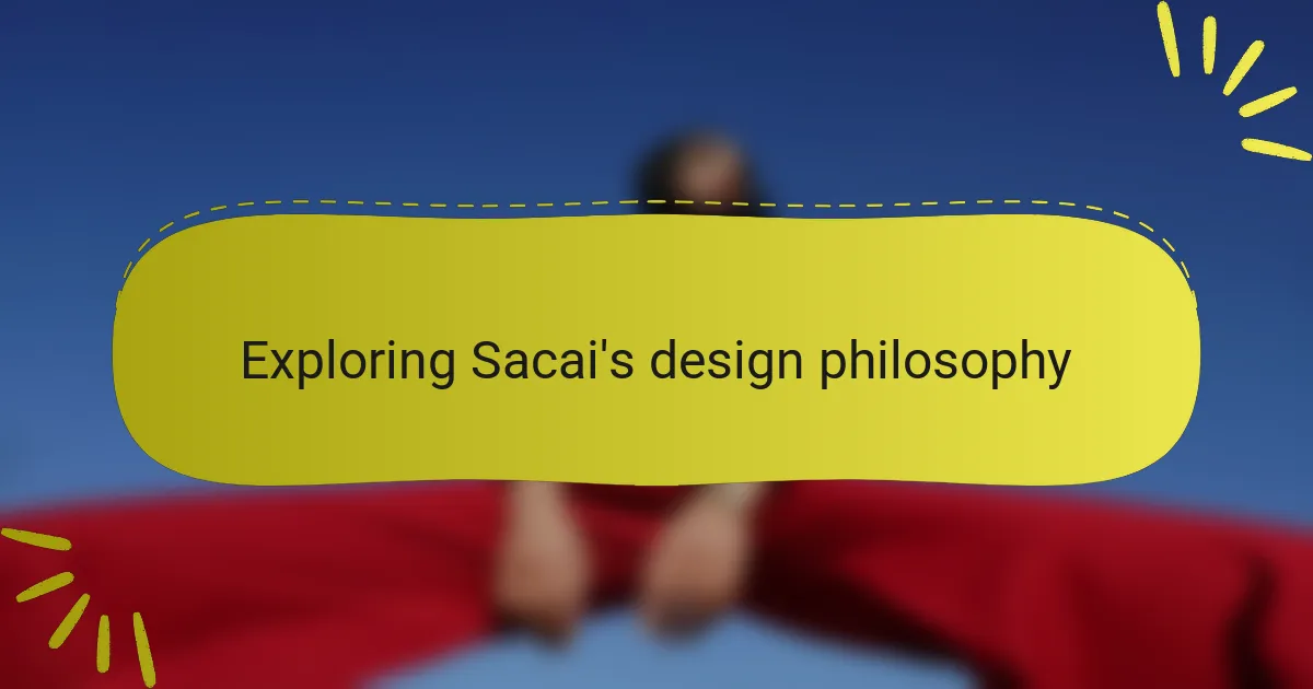 Exploring Sacai's design philosophy