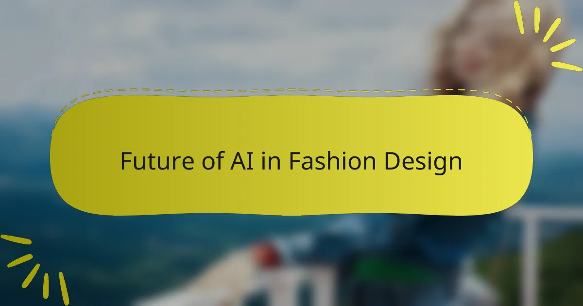 Future of AI in Fashion Design
