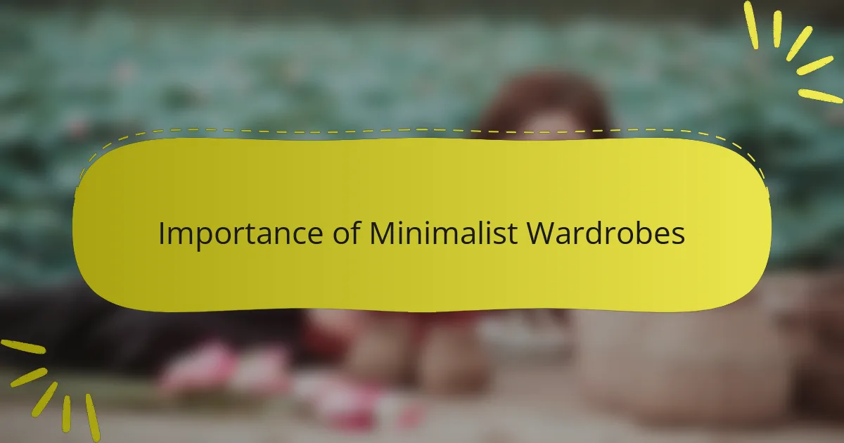Importance of Minimalist Wardrobes