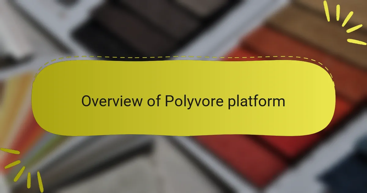 Overview of Polyvore platform